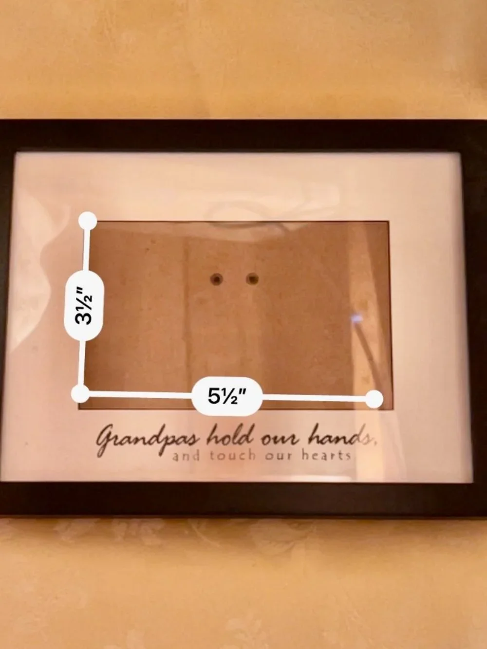 Black Tabletop Picture Frame - Grandpas Hold Our Hands and Touch Our Hearts